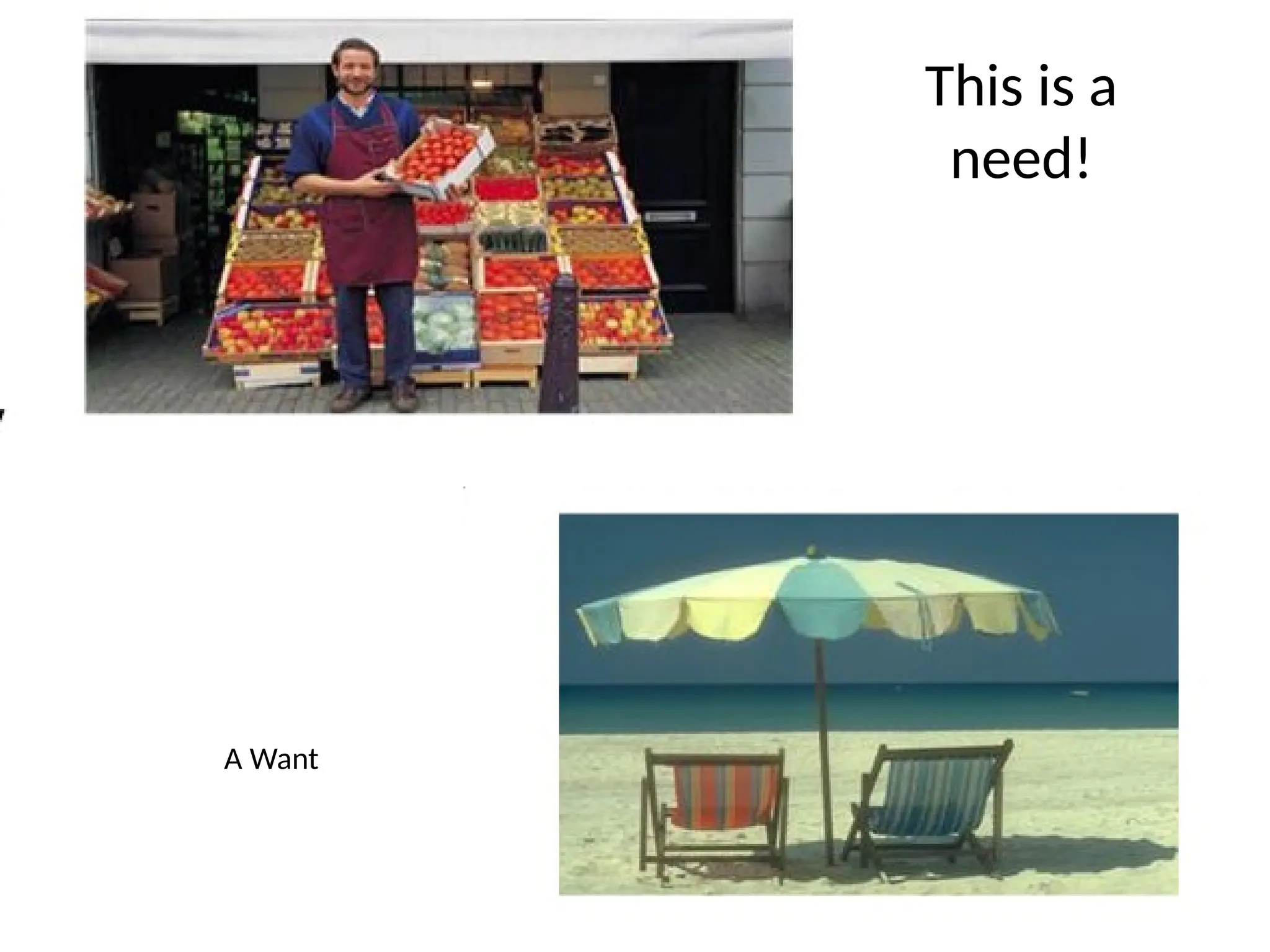 This is a
need!
A Want
 