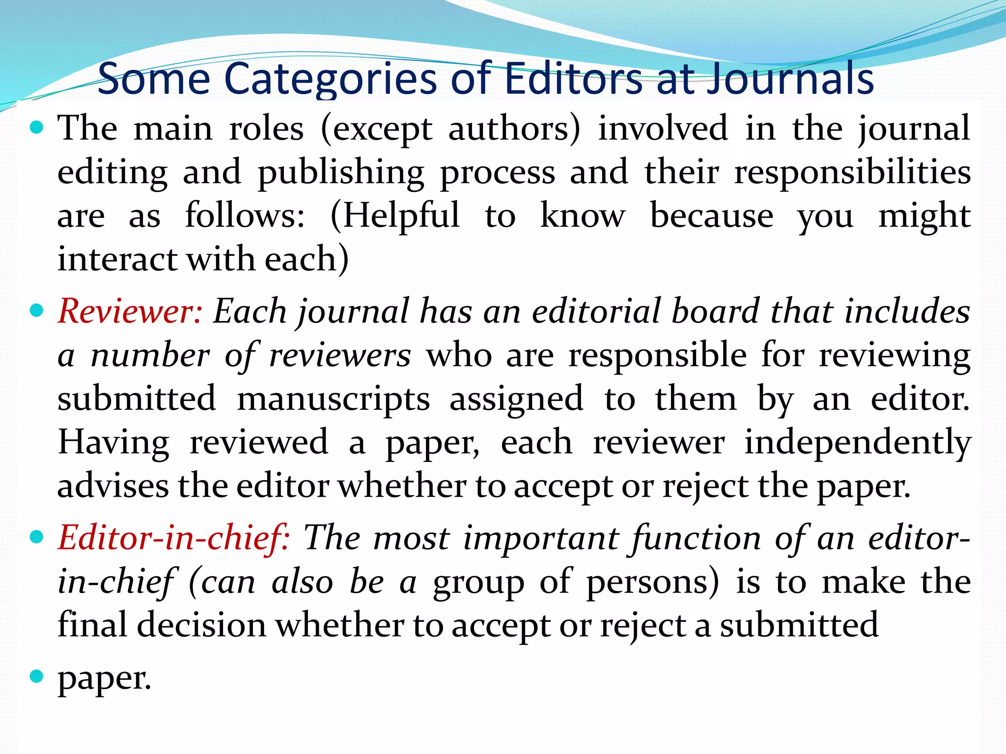 Basics of research paper publishing | PPTX