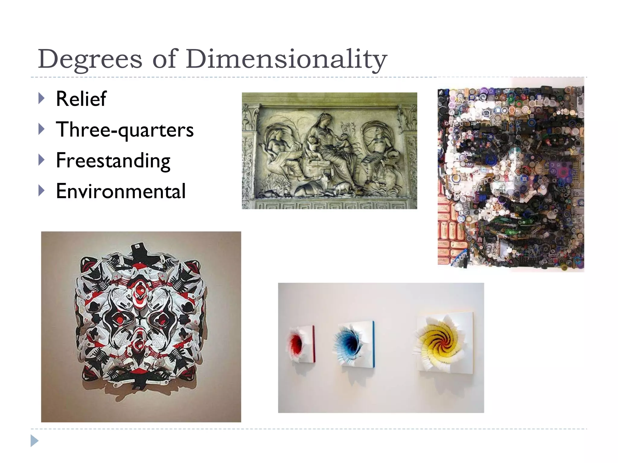 Degrees of Dimensionality Relief Three-quarters Freestanding Environmental  
