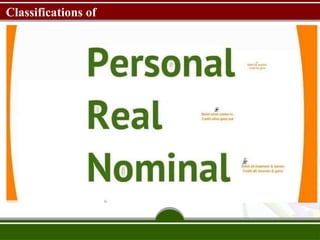 Classifications of
Account
 