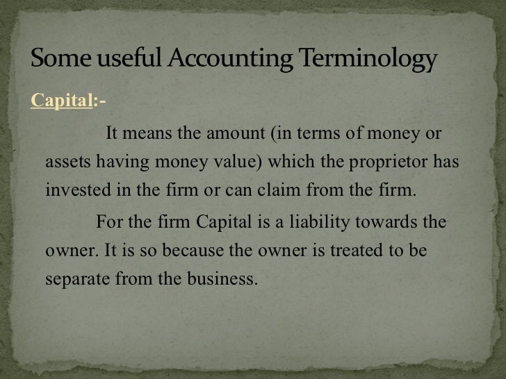 What are the most important accounting terms?
