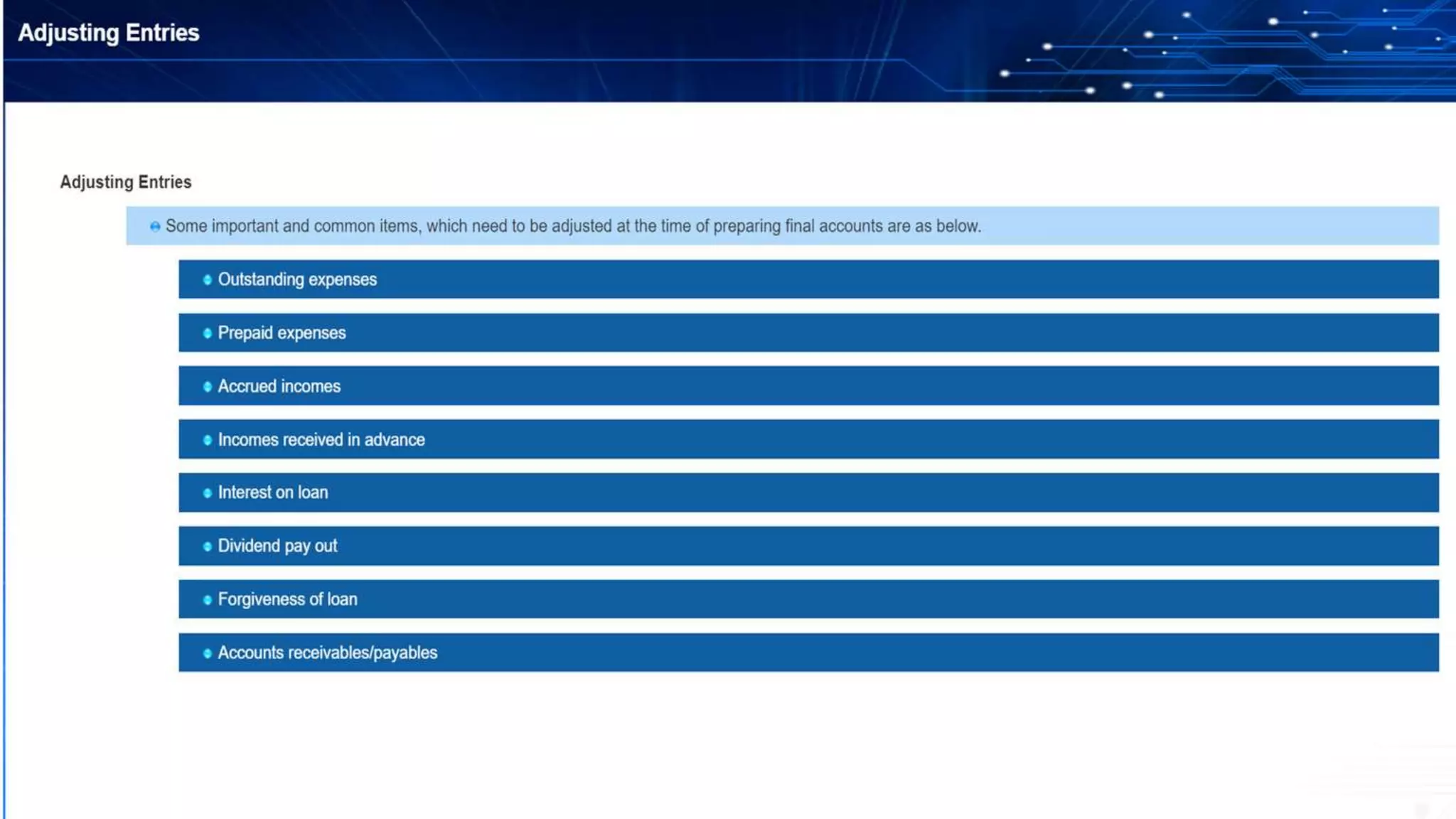 Basics of accounting, accounting cycle, classification, principles, concepts, assumptions, double entry, debit & credit rules, assets & liabilities, balance sheet