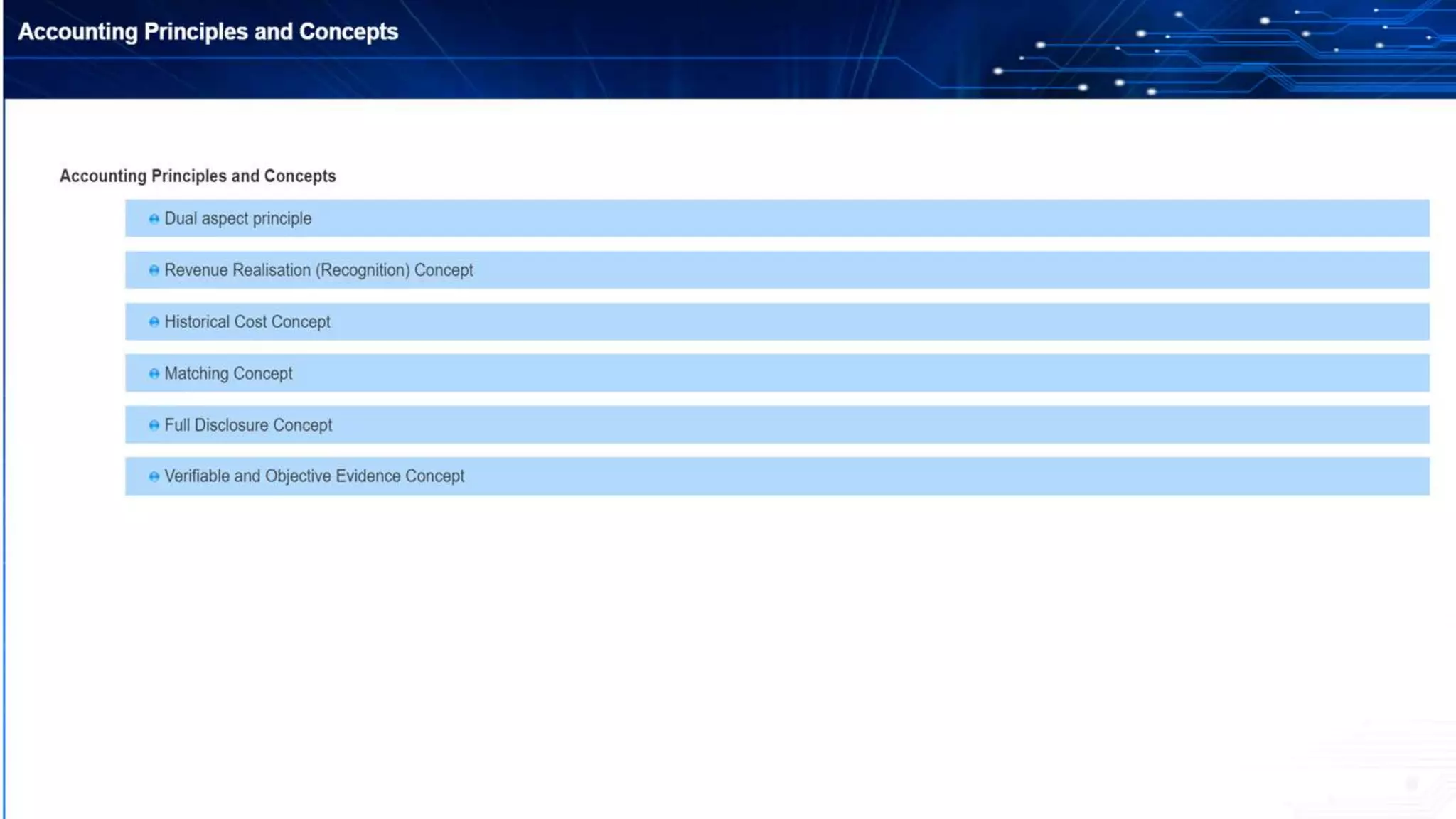 Basics of accounting, accounting cycle, classification, principles, concepts, assumptions, double entry, debit & credit rules, assets & liabilities, balance sheet