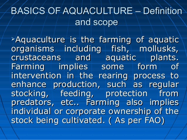 basics of aquaculture – definition