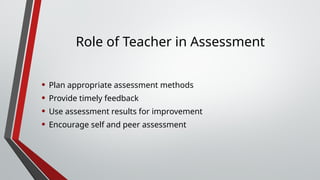 PPT Basics of assessment.pptx- Assessment for Learning | PPTX
