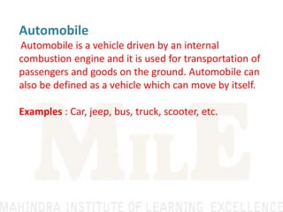 Basics of automobile | PPTX