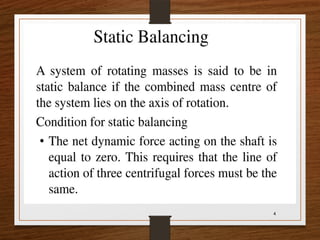 BASICS OF MACHINE BALANCING (STATIC & DYNAMIC) | PPTX