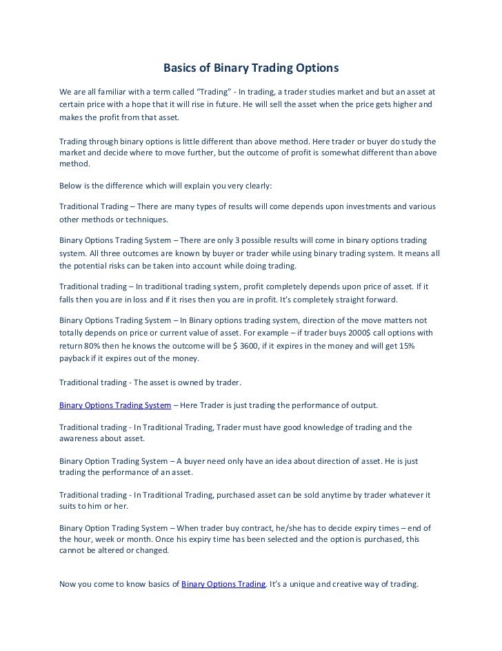 Binary options alerts