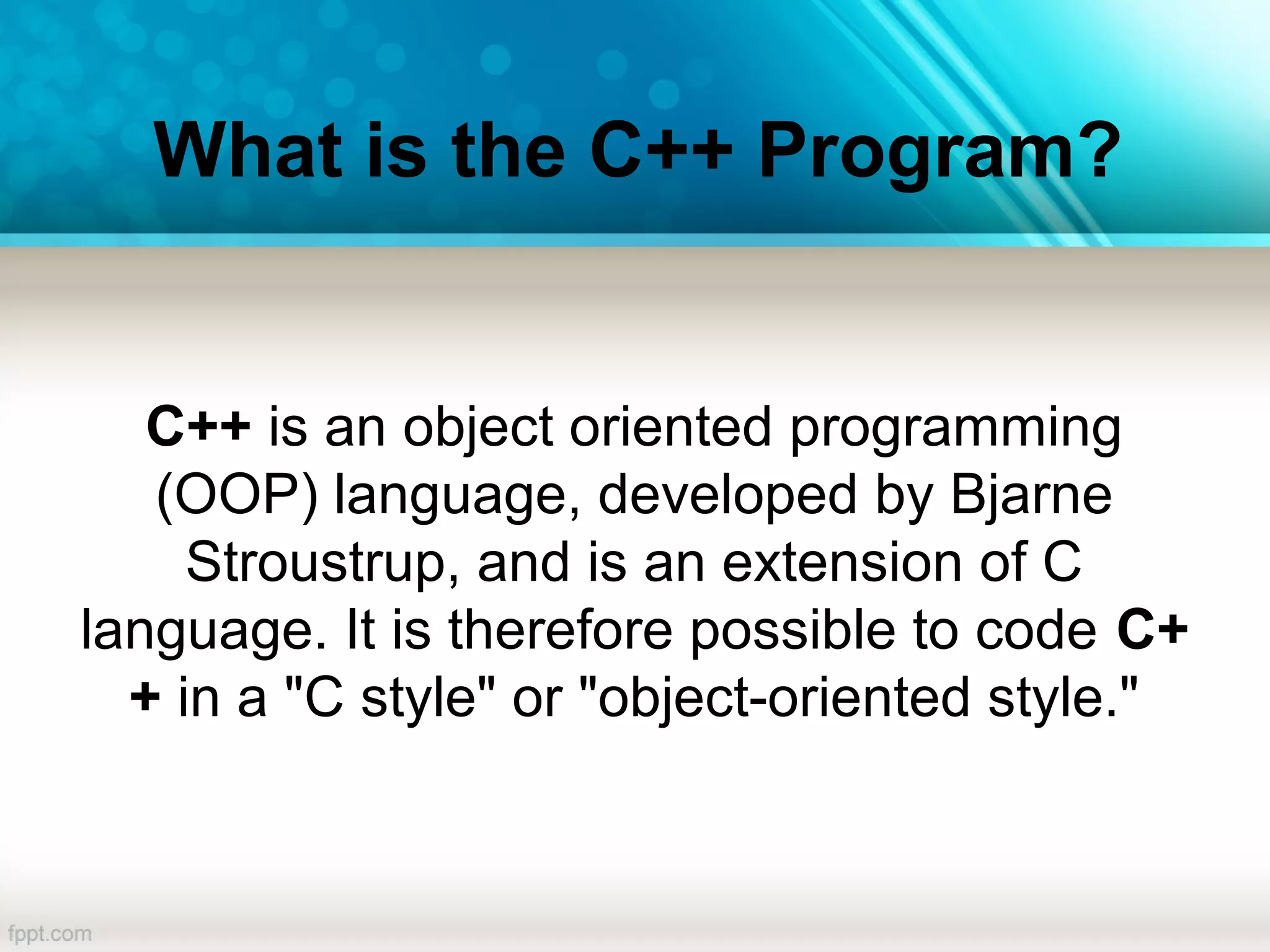 Basics of c++ | PPT