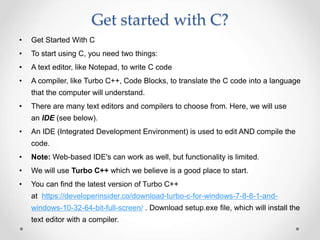 Basics of C.ppt | Programming Languages | Computing