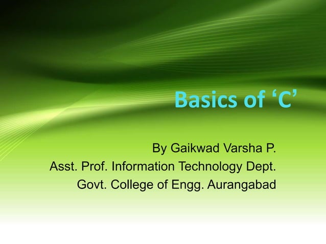 Basiscs of c++ include variable, special characters | PPT