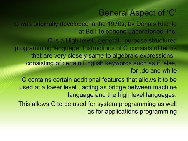 Basics of C.ppt this is basic information about the c programming ...