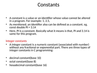 Basics of C.ppt FOR STUDENTS STUDY PURPO | PPT
