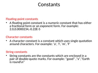 Basics of C.ppt FOR STUDENTS STUDY PURPO | PPT