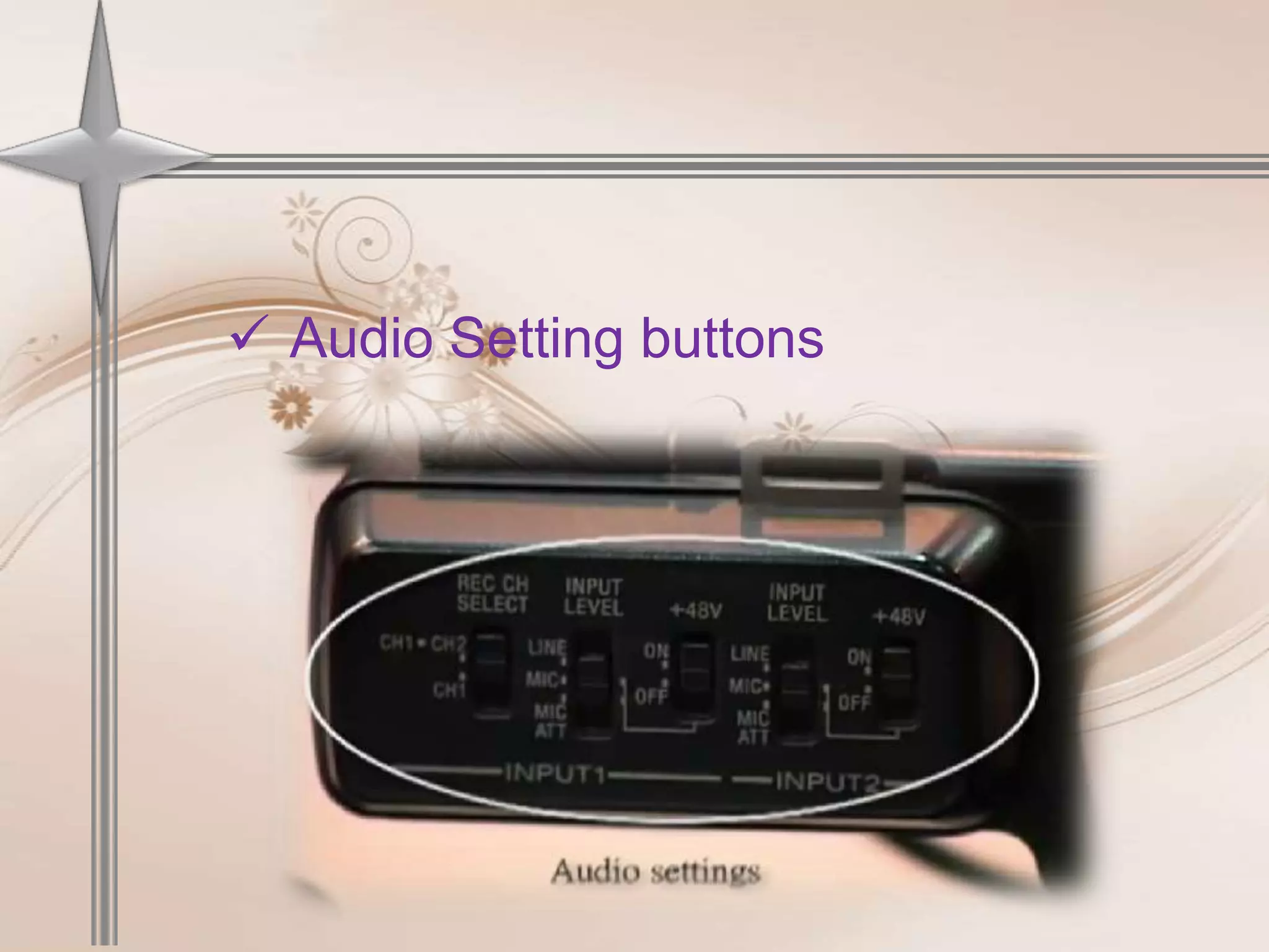  Audio Setting buttons
 