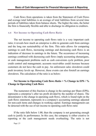 Basics of cash management for financial management & reporting | PDF