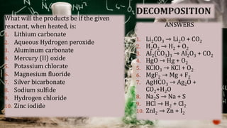 Product Examples In Chemistry Basics of Chemical Reactions | PDF