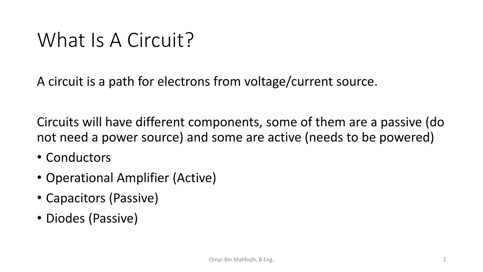 Basics of Circuits Analysis