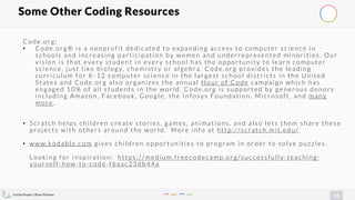Evolve Project | Brian Pichman
13
Some Other Coding Resources
Cod e.org:
• Cod e.org® is a nonp rofit d ed icated to exp a...
