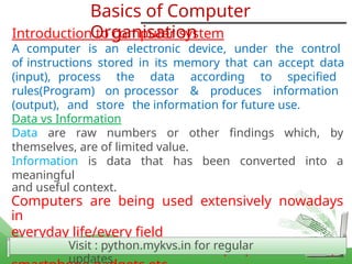 basics of computer organization1.pptx A computer is an electronic ...
