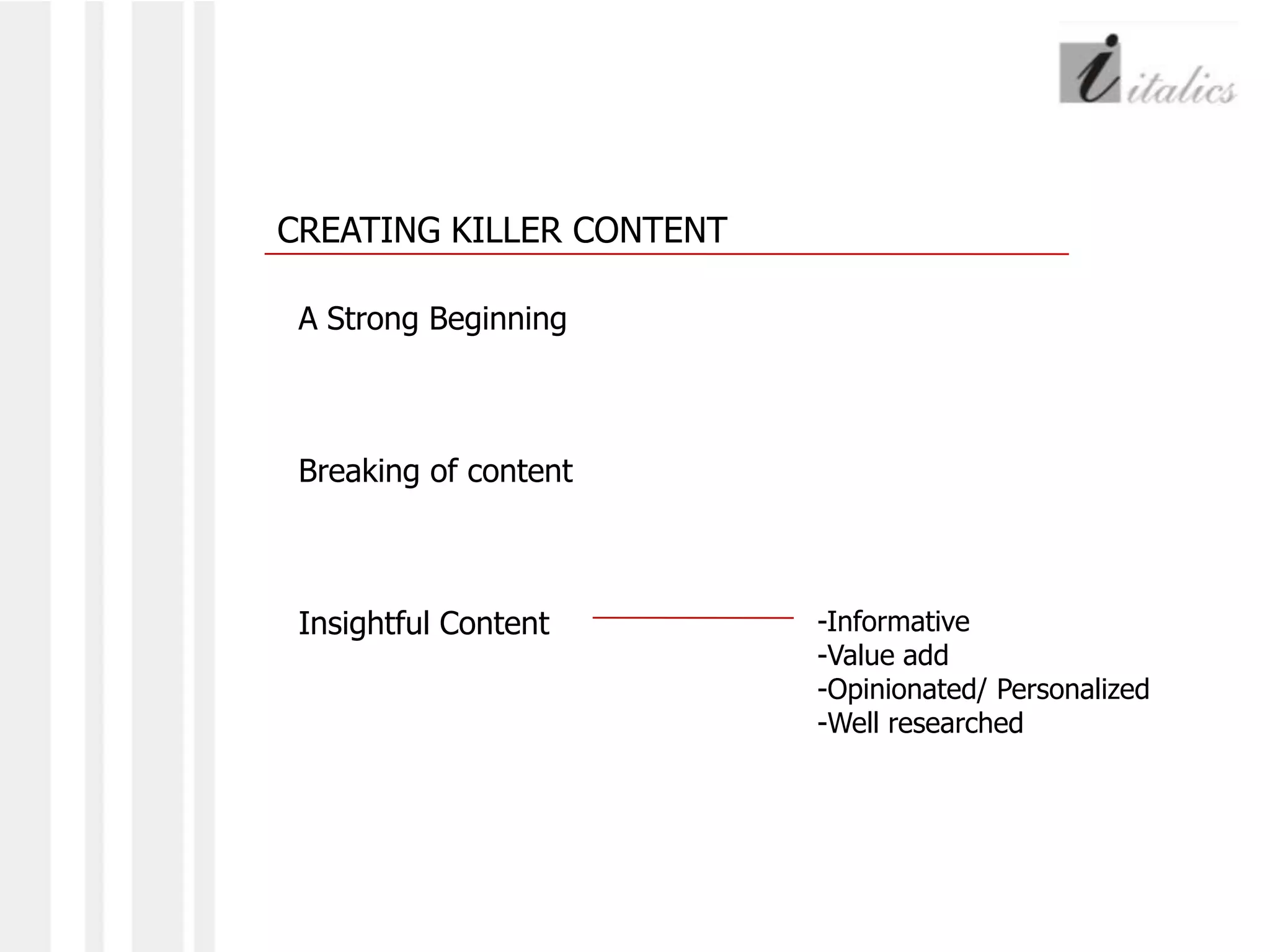 CreatingKILLER CONTENT