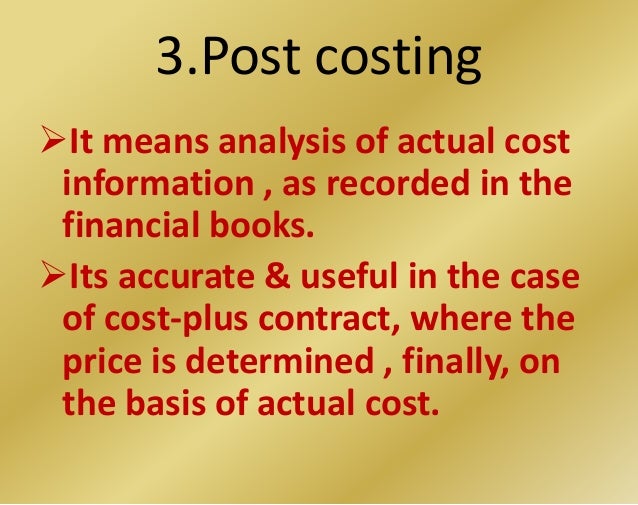 Basic Concepts of Cost Accounting