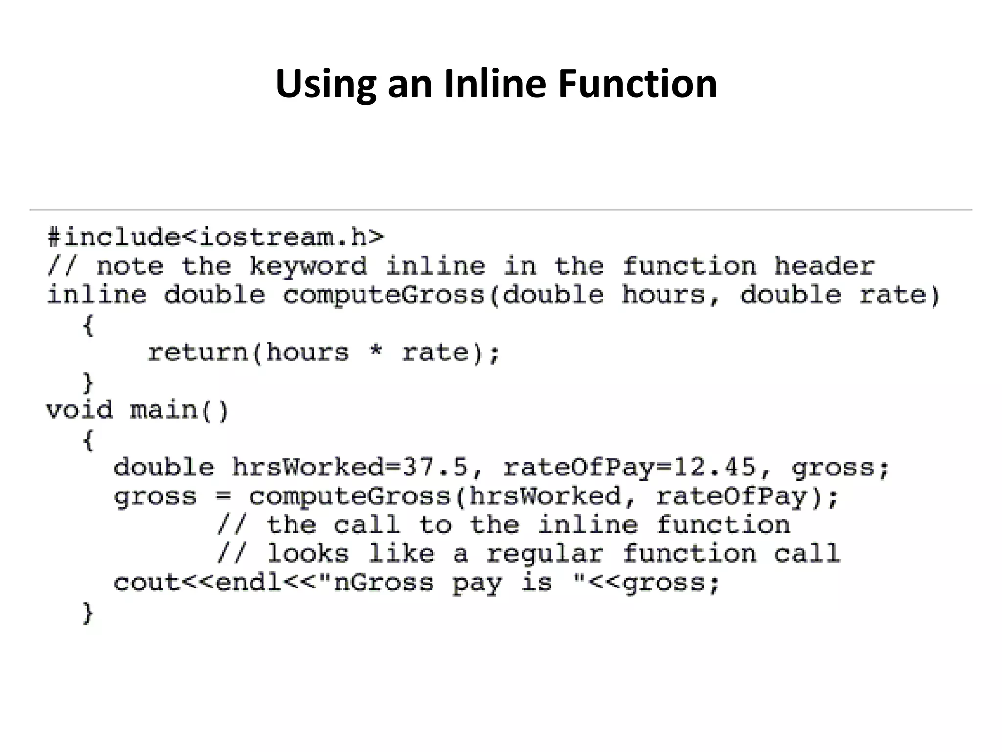 Using an Inline Function 