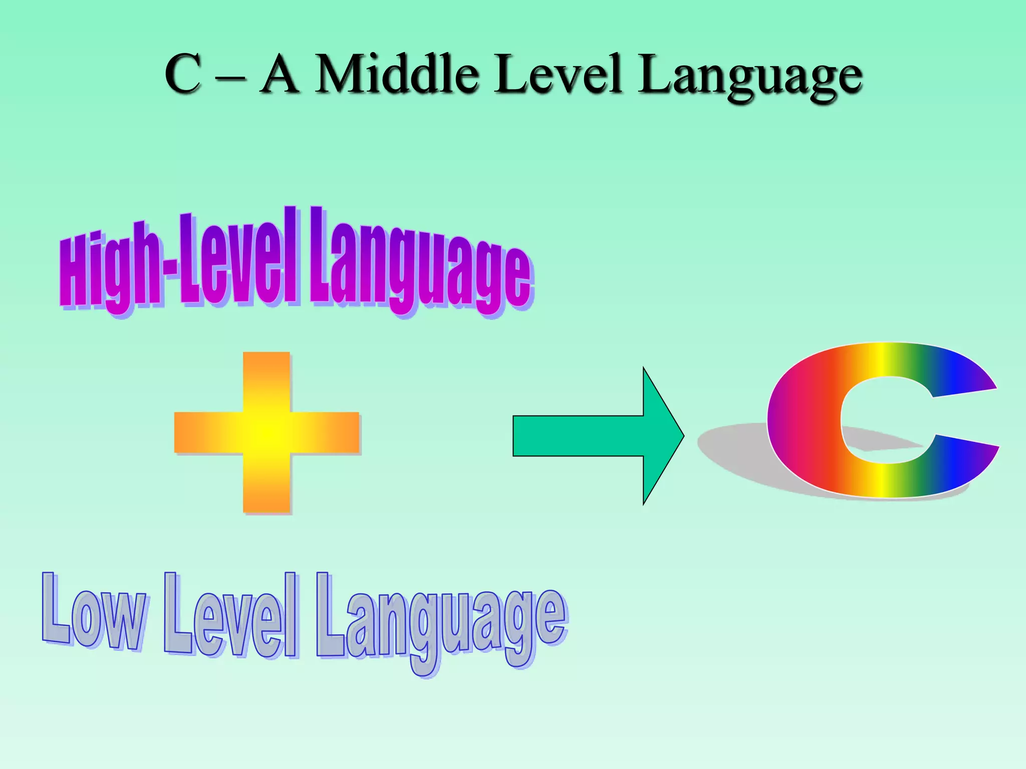 C – A Middle Level Language 