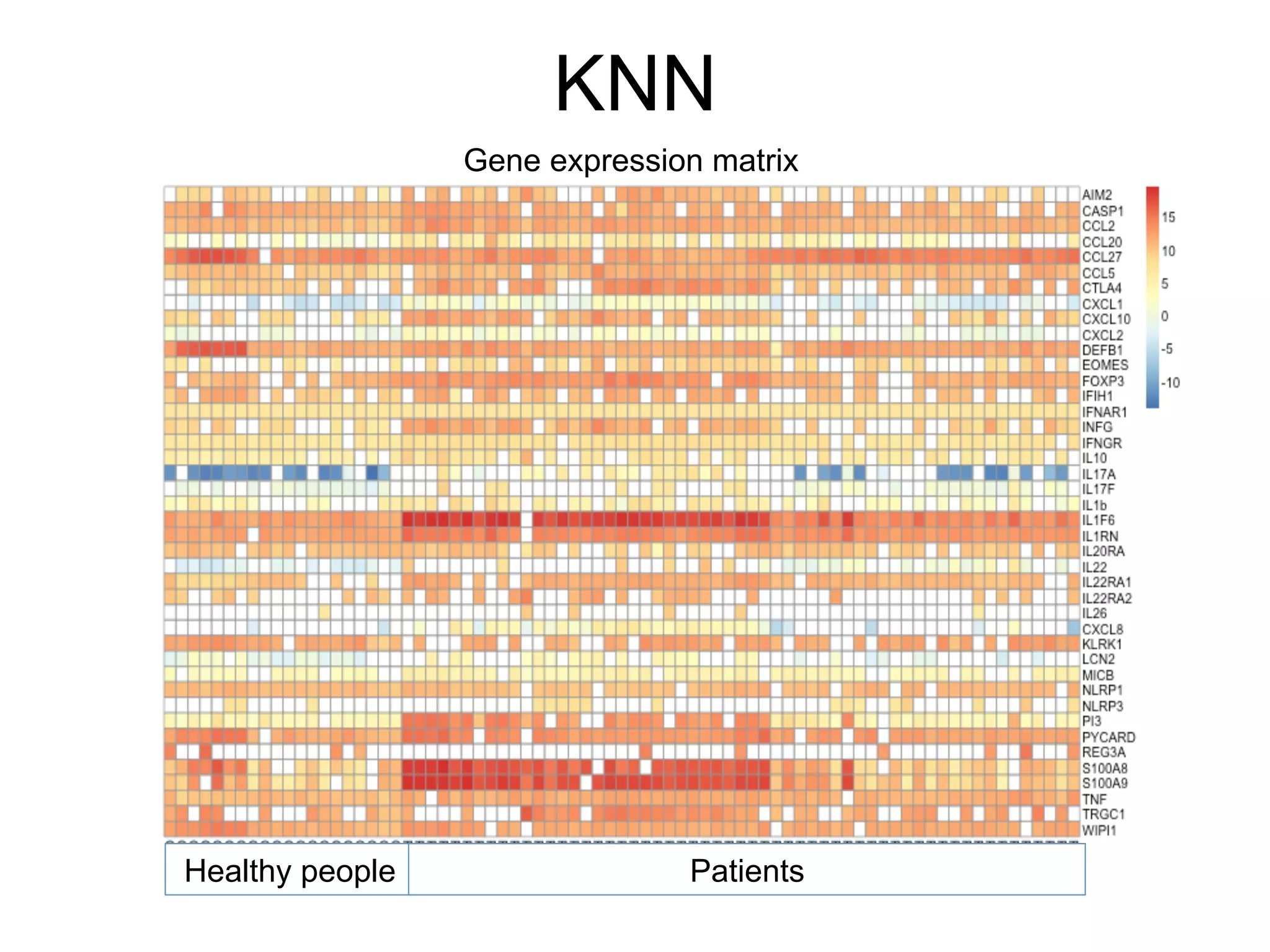 KNN
Healthy people Patients
Gene expression matrix
 