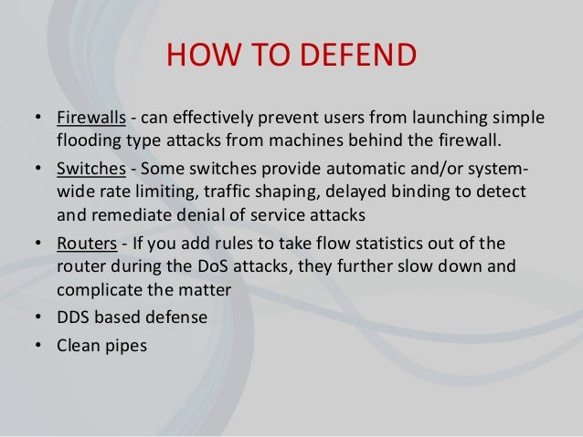 Basics of Denial of Service Attacks