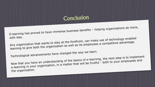 Basics of E-learning