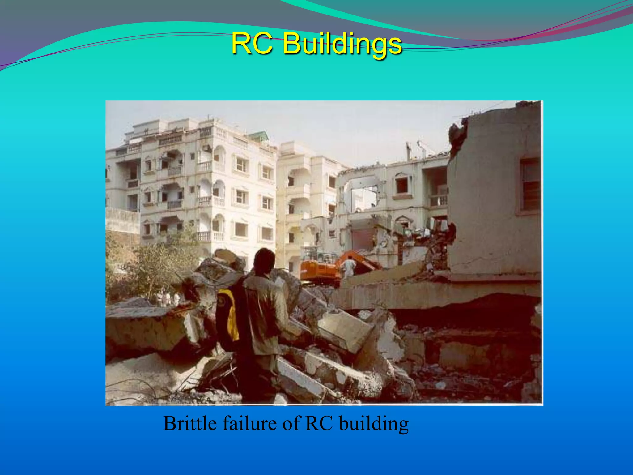 RC Buildings
Brittle failure of RC building
 