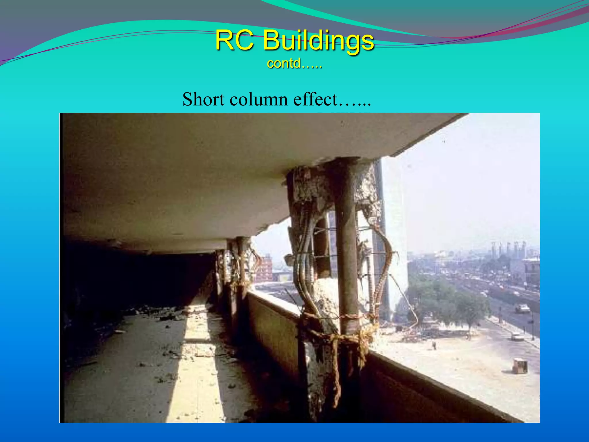 RC Buildings
contd…..
Short column effect…...
 