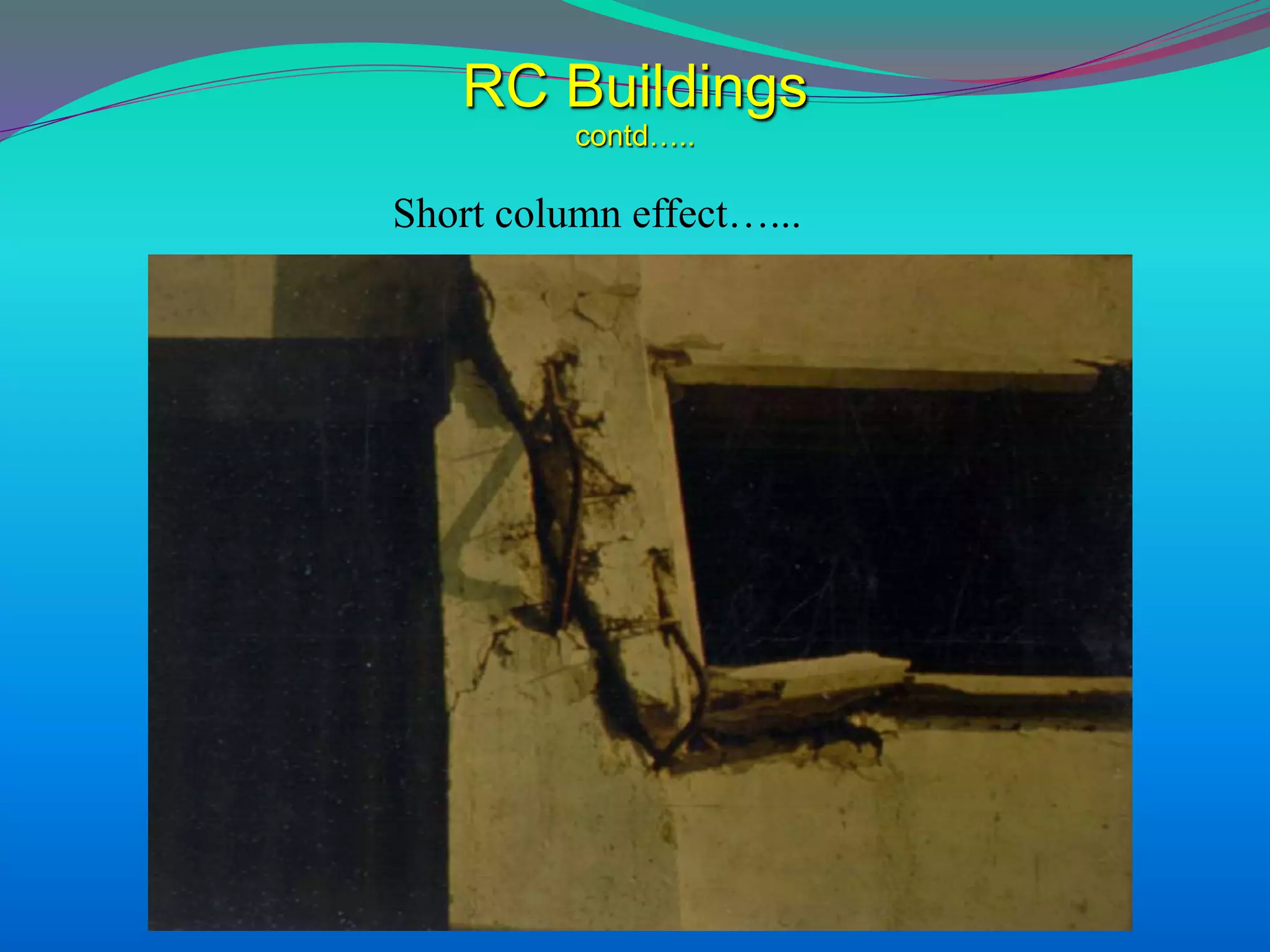 Short column effect…...
RC Buildings
contd…..
 