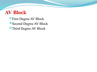 AV Block
First Degree AV Block
Second Degree AV Block
Third Degree AV Block
 