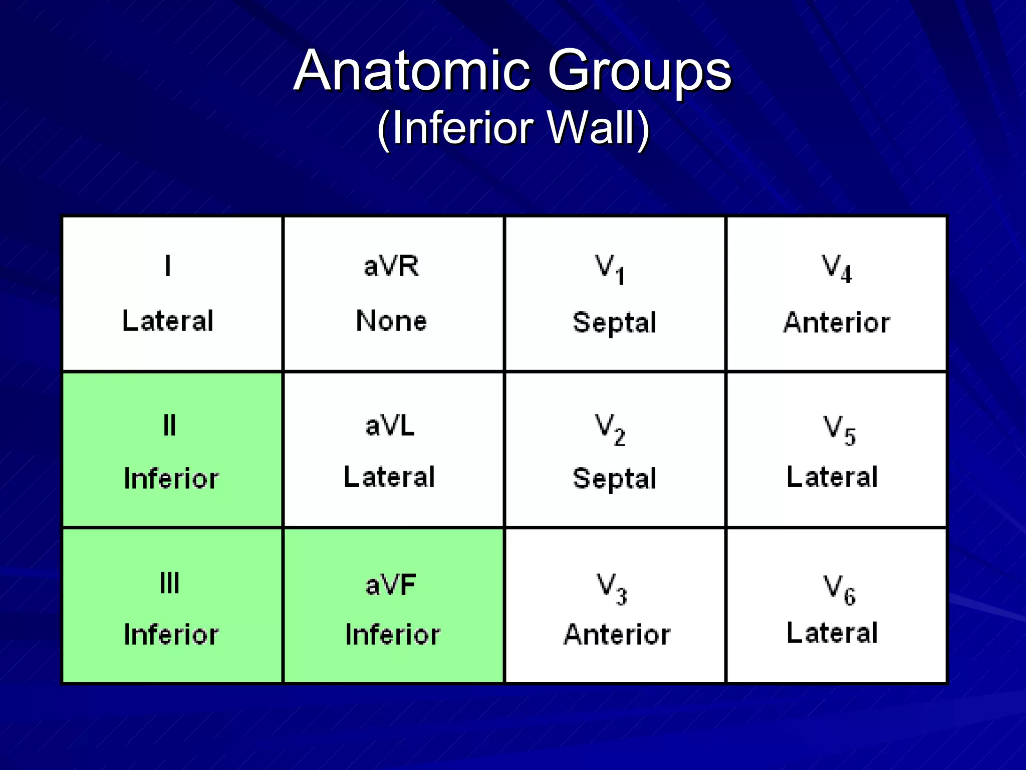 Anatomic Groups (Inferior Wall) 