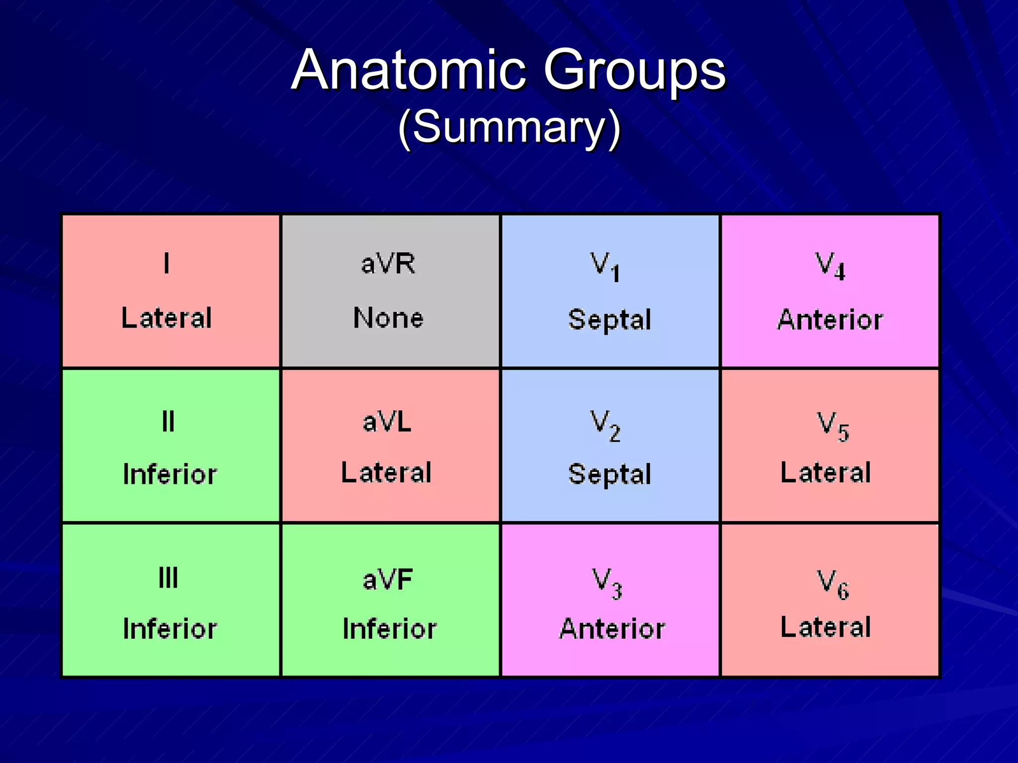 Anatomic Groups (Summary) 