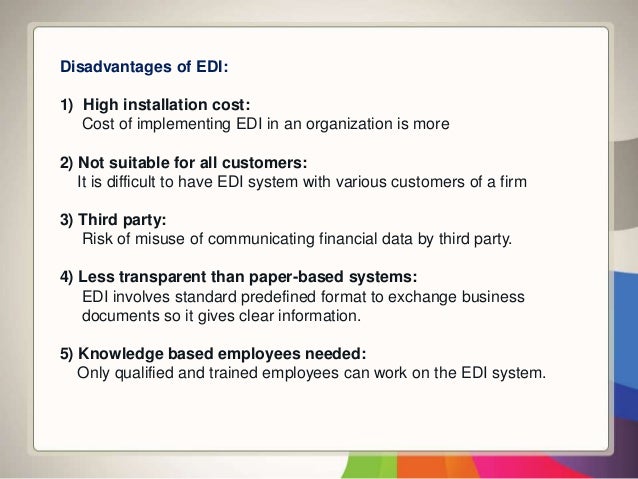 electronic data interchange advantages and disadvantages Basics of ecommerce part2 electronic data interchange advantages and disadvantages Basics of ecommerce part2