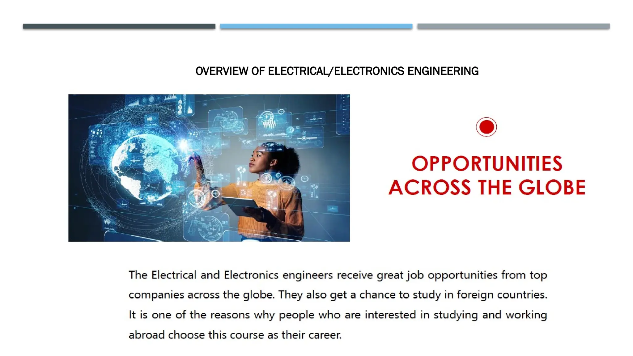 OVERVIEW OF ELECTRICAL/ELECTRONICS ENGINEERING
 