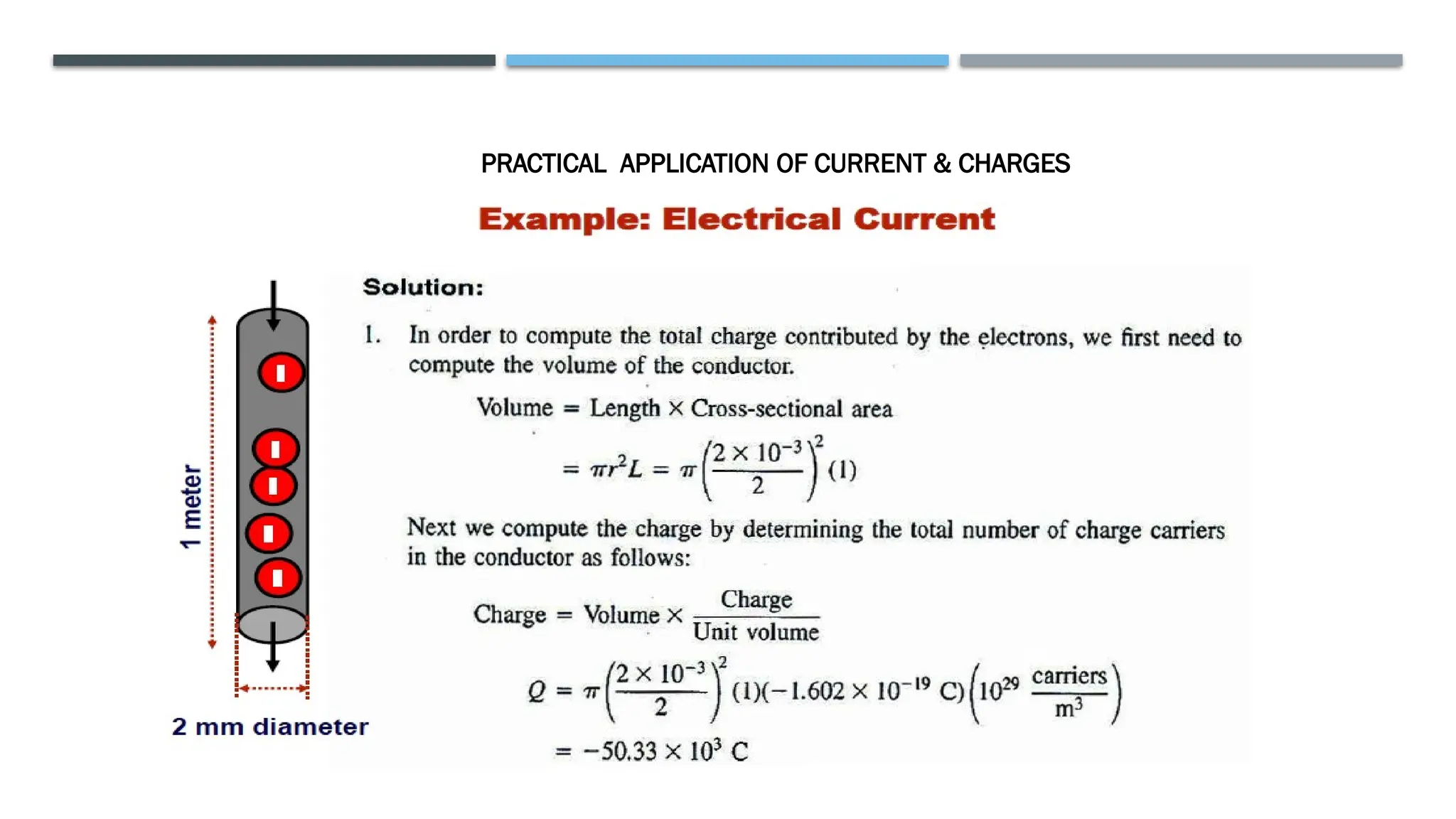 PRACTICAL APPLICATION OF CURRENT & CHARGES
 