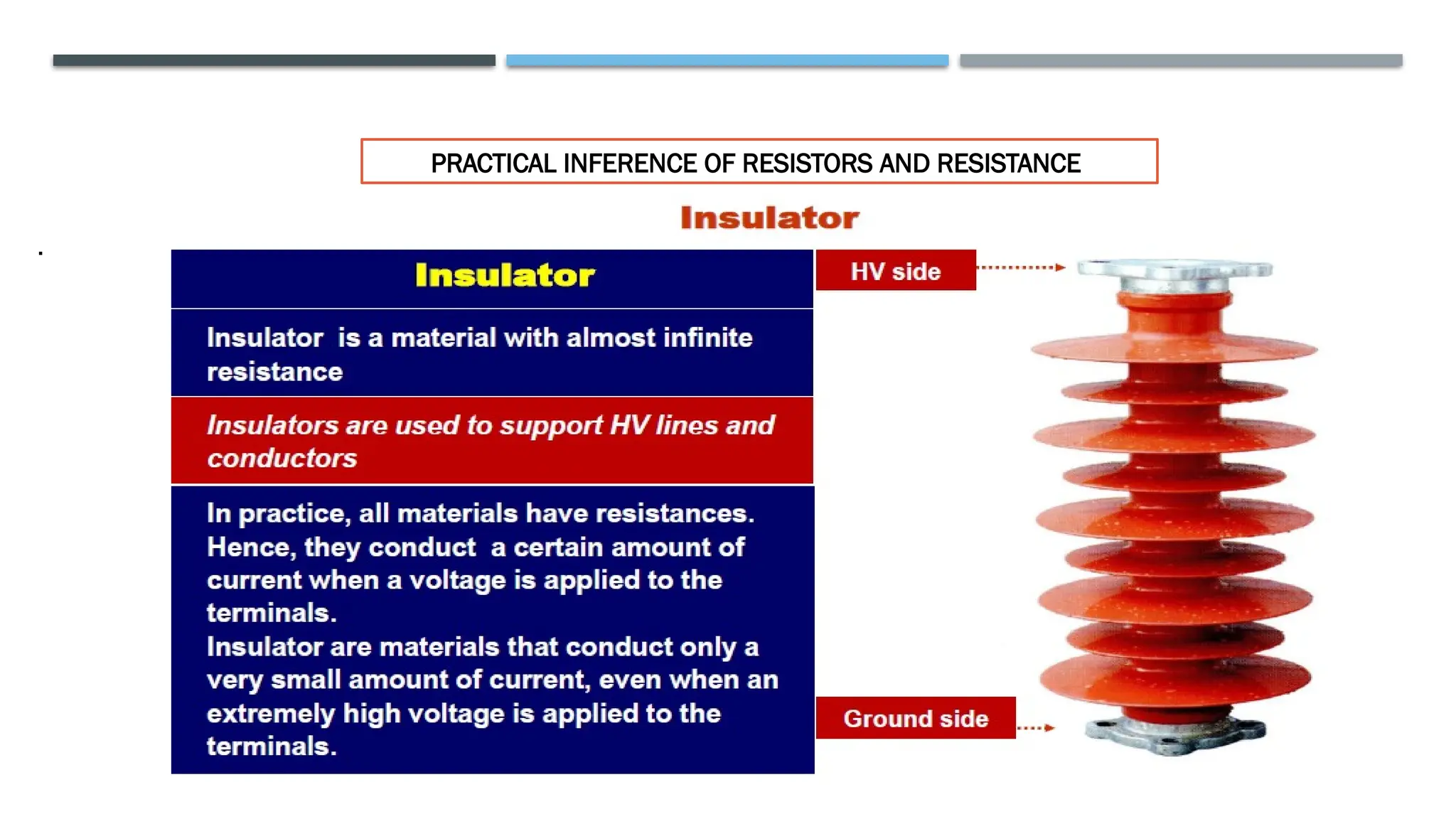 .
PRACTICAL INFERENCE OF RESISTORS AND RESISTANCE
 