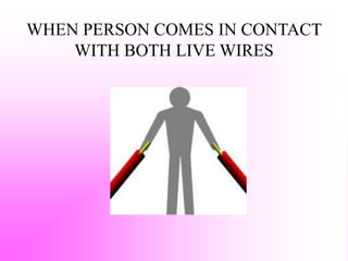 WHEN PERSON COMES IN CONTACT
WITH BOTH LIVE WIRES
 
