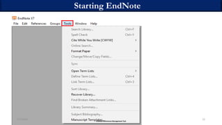 End Note Riddle Basics of EndNote research tool | PDF