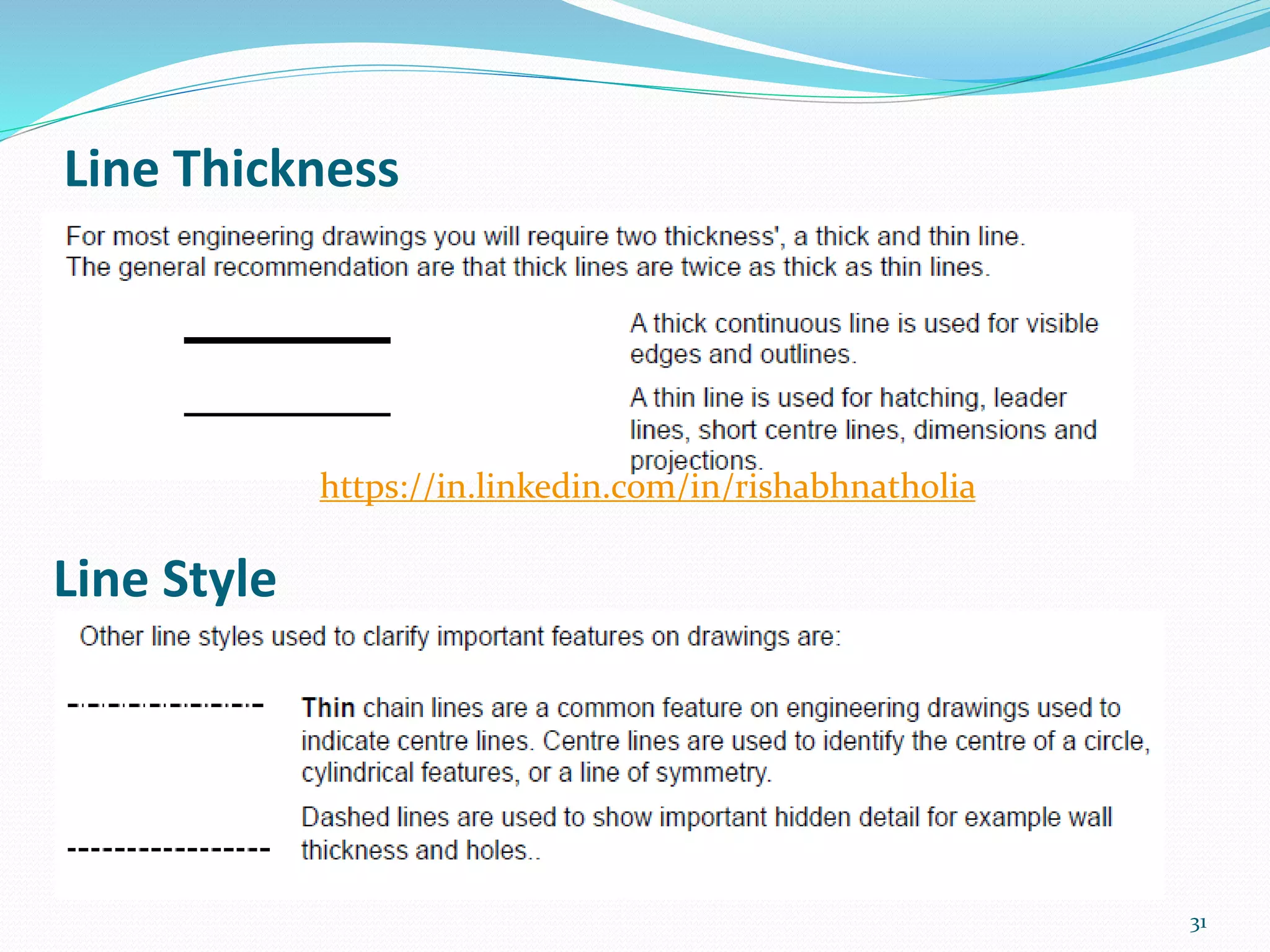 Line Thickness
31
Line Style
https://in.linkedin.com/in/rishabhnatholia
 