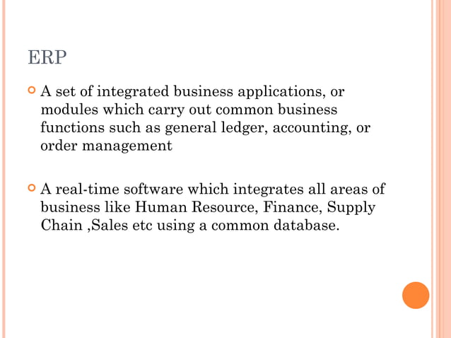 Basics of ERP | PPS | Business | Business and Finance