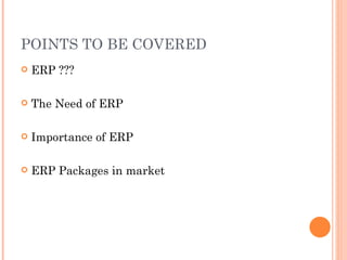Basics of ERP