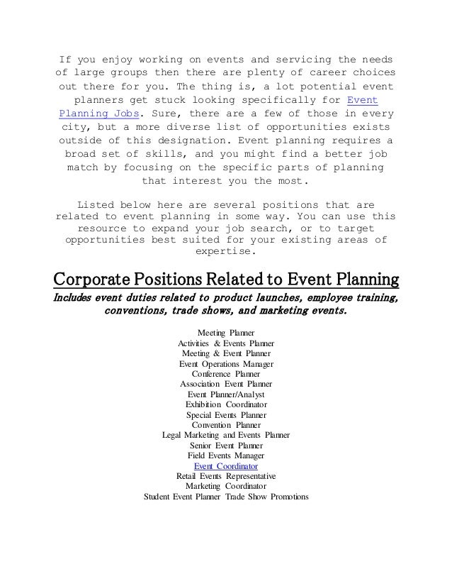 duties of an event planner