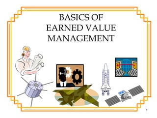 1
BASICS OF
EARNED VALUE
MANAGEMENT
 