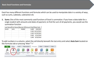 Basics of excel for beginners | PPTX