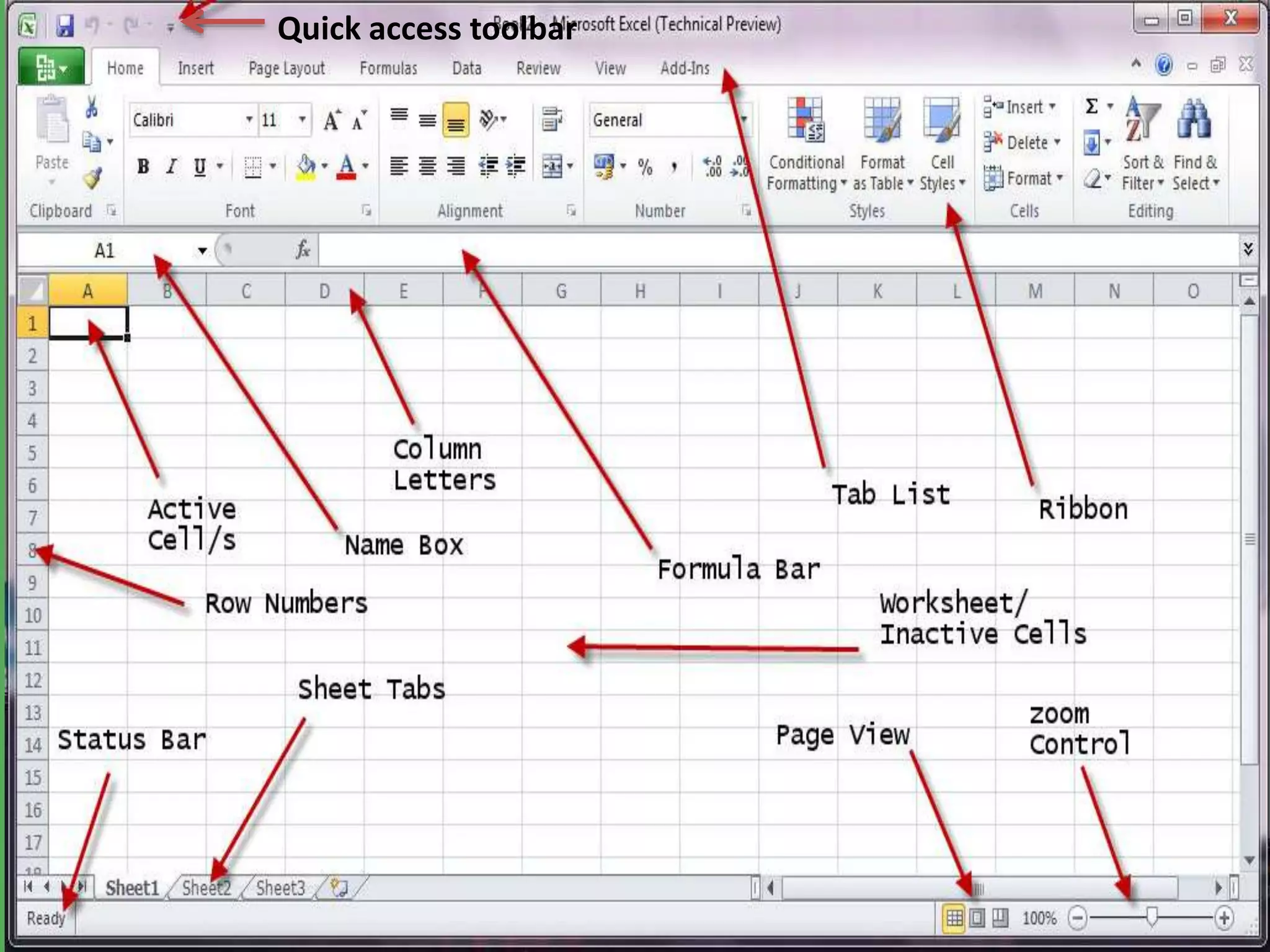 Quick access toolbar
 